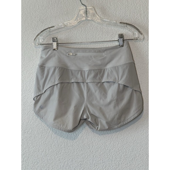 Lululemon Speed Up  Shorts Light Gray Womens Size 4 Tall Gym Yoga Running - Picture 2 of 7